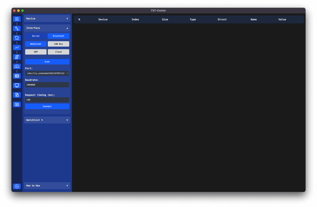 TST-Center Interface